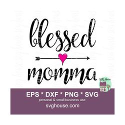Blessed Momma SVG, Blessed Momma, Mothers Day Svg, Mama Svg, Mothers Day, Family Svg, Nana Svg, Printable, Printables, Blessed Mama