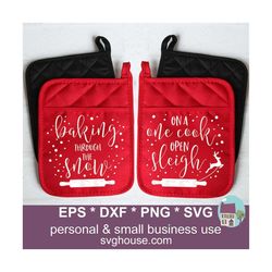 Christmas Pot Holder SVG Set Of TWO Vector Cut Files For Silhouette And Cricut - Includes Png, Eps and Dxf.