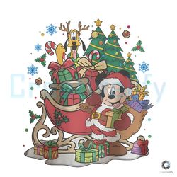 Santa Mickey Friends PNG Christmas Tree File Download