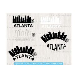 atlanta svg, georgia skyline cityscape silhouette, city shirt svg, atlanta skyline, atlanta cityscape vinyl sign design, cut file, cricut