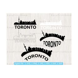 toronto svg, toronto skyline cityscape silhouette, city shirt svg, cn tower, canada, toronto cityscape vinyl sign design, cut file, cricut