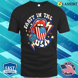 Groovy Disco Funny Party In The Us July 4th Usa Patriotic T-shirt - Olashirt