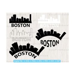 boston svg, massachusetts svg skyline, cityscape horizon, massachusetts skyline cityscape silhouette, boston skyline svg, cut file, cricut