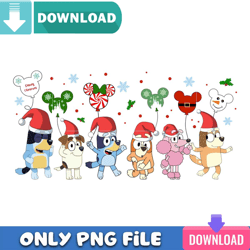 Bluey Christmas Time PNG Perfect Sublimation Design Download