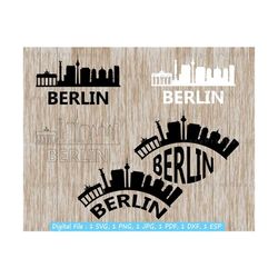 Skyline Berlin Svg, Berlin Clipart, Germany Skyline Silhouette, Berlin Skyline Svg, Skyline City, Berlin Germany Europe, Cut file, Cricut