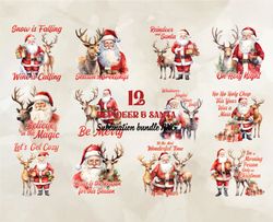 12 Reindeer Santa Png, Christian Christmas Svg, Christmas Design, Christmas Shirt, Christmas 69