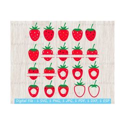 Strawberry Svg, Strawberry Cuttable Design, Strawberry Clipart, Garden Strawberry, Strawberry Fruit, Strawberry Monogram, Cut file, Cricut