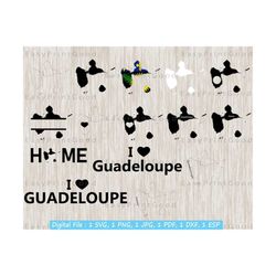 Map of Guadeloupe Svg Bundle, Guadeloupe Map, Guadeloupe Monogram, Guadeloupe Outline Svg, Guadeloupe Home Svg, Cut file, Cricut Svg