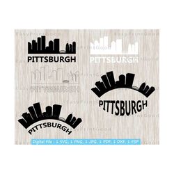 Pittsburgh City Svg, Pennsylvania Usa Skyline Cityscape Silhouette, City Shirt, Pittsburgh Cityscape Vinyl Sign Design, Cut file, Cricut Svg
