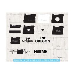 Oregon Svg Bundle, Oregon State Svg, Oregon Outline, Oregon Map Svg, Oregon State Map, Oregon Home Svg, Monogram Frame, Cut file, Cricut