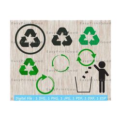 Recycle Svg, dxf, Recycle logo, Recycle Digital clipart, Recycle Silhouette Recycle cutting files, Digital clipart for Design Clip Art