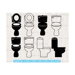 Toilet Svg, Toilet Bowl Svg, Bathroom Toilet Clipart, Bathroom Toilet, Toilet Seat Svg, Restroom, Bathroom, Toilet Potty, Cut File, Cricut