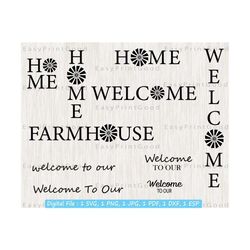 Windmill Home Sign Svg, Welcome Sign Clipart, Farmhouse, Farm, Country, Farmhouse Windmill, Home Decor, Family, Cut file, Silhouette, Cricut