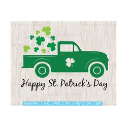St Patrick's Truck Svg, Happy St Patrick's Day Svg, Saint Patricks Day irish Clipart, Shamrock Svg, Semi Truck Svg, Cut file, Cricut svg