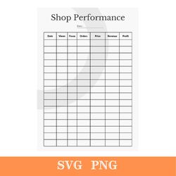 Grey Shop Performance Report Planner svg . png