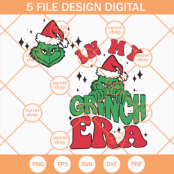 In my Grinch Era SVG, Grinch Head SVG, Xmas Holiday SVG