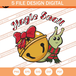 Jingle Snail SVG, Christmas SVG, Snail SVG, Jingle Bell SVG