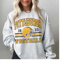 Vintage Pittsburgh Football Vintage Sweatshirt, Steelers Crewneck Retro Shirt, Gift For Fan Pittsburgh Football