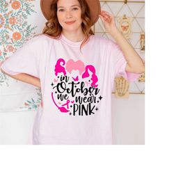 Breast Cancer Gift for Women,Comfort Colors Shirt,In October We Were Pink Shirt,Hocus Pocus Breast Cancer Shirt,Hallowee