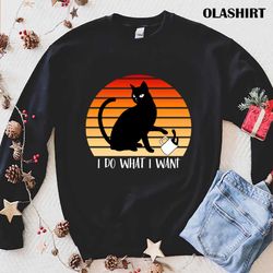 Funny Cat I Do What I Want Reto Vintage T-shirt - Olashirt