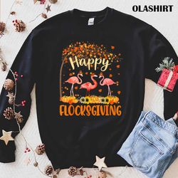 Happy Hallothanksmas Flamingo Thanksgiving Christmas T-shirt - Olashirt