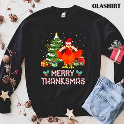 New Merry Thanksgiving Trick Or Treat Funny Christmas Joe Biden T-shirt - Olashirt