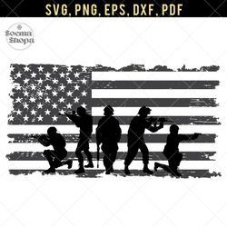 Soldiers American and Distressed US Flag SVG, PNG, DXF, EPS, Army SVG, Compatible with Cricut and Cutting Machine