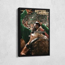 Kevin Garnett 'Anything is Possible' Poster Boston Celtics Canvas Wall Art Home Decor Framed Poster Print.jpg