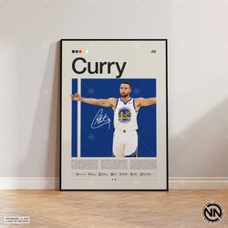 Steph Curry Poster, Golden State Warriors, NBA Poster, Sports Poster, Mid Century Modern, NBA Fans, Basketball Gift, Spo