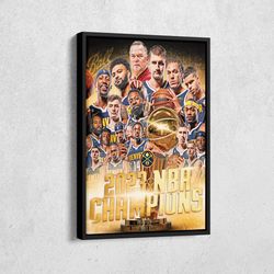 Denver Nuggets 2022-2023 NBA Champions Canvas Wall Art Home Decor Framed Poster Print.jpg