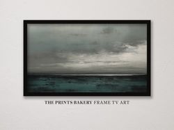Samsung Frame TV Art, Digital Download Seascape Painting, Vintage Coastal Oil Painting, Rustic Nautical Neutral Art, Far
