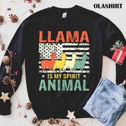 Llama Is My Spirit Animal, Llama Vintage Shirt - Olashirt