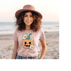 Floral Pumpkin Shirt,Flower Pumpkin Shirt,Wild Flowers Pumpkin Tee Halloween Party Gift, Spooky Shirt,Halloween Shirt,Th