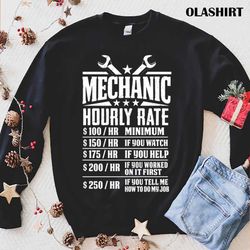 Funny Mechanic Hourly Rate T-shirt - Olashirt