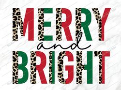 Merry and Bright Png, Merry Christmas Sublimation Png, Christmas Sublimation Design Download