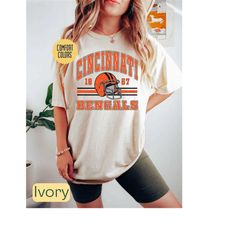 Comfort Colors Vintage Cincinnati Football Tshirt, Vintage Cincinnati Football Jersey shirt, Retro NFL Cincinnati Footba