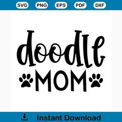 Doodle mom svg free, mom svg, dog mom svg, instant download, silhouette cameo, shirt design, free vector files, cutting