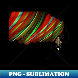 african print turban head wrap black beautiful woman - aesthetic sublimation digital file - bring your designs to life