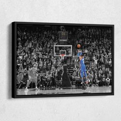 Russell Westbrook Buzzer Beater Thunder vs Kings Canvas Wall Art Home Decor Framed Poster Print.jpg