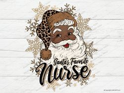 santa's favorite nurse christmas png, santa png, black santa,christmas