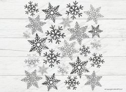 Snowflake Png, Santa matching snowflakes, Silver, Christmas Png
