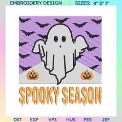 Stay Spooky Embroidery Design, Spooky Season Embroidery Design, Spooky Halloween Embroidery Machine Design
