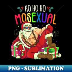 Ho Ho Ho Mosexual Gay Santa LGBT Pun Gay Pride Christmas - Signature Sublimation PNG File - Unleash Your Inner Rebellion