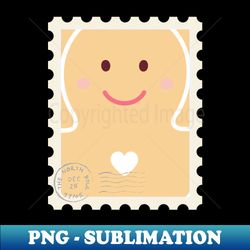 Cute Boy Gingerbread Stamp - PNG Transparent Sublimation File - Bold & Eye-catching