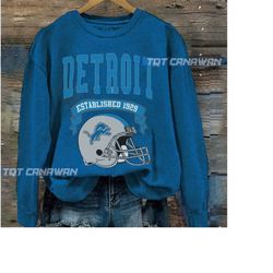 Vintage Detroit Football Crewneck, Vintage Sweatshirt, Game Day Pullover, Lions 90s Style Football Crew