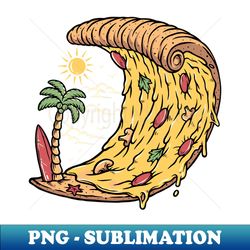 Beach Pizza Wave - PNG Transparent Sublimation File - Create with Confidence