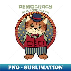 Save Democracy Patriotic Cat - Decorative Sublimation PNG File - Create with Confidence