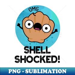 Shell Shocked Cute Seashell Pun - High-Resolution PNG Sublimation File - Perfect for Sublimation Art