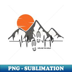 Foot Print Track On The Mountains Nature Adventure Awaits - Decorative Sublimation PNG File - Vibrant and Eye-Catching Typography
