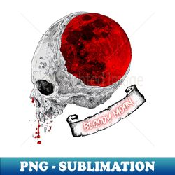 Bloody Moon - Lunar Bleeding Skull - Digital Sublimation Download File - Bold & Eye-catching